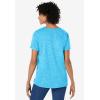 Woman Within Plus Size Marled Cuffed-Sleeve Tee(Paradise Blue Heart Placement)