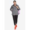 Woman Within Plus Size Microfleece Quarter-Zip Pullover(Black Festive Snowflakes)