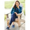 Woman Within Plus Size Microfleece Quarter-Zip Pullover(Navy Fun Tie Dye)