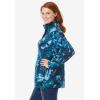 Woman Within Plus Size Microfleece Quarter-Zip Pullover(Navy Fun Tie Dye)