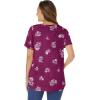 Woman Within Plus Size Notch-Neck Pocket Tee(Pretty Violet Multi Stripe)
