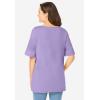 Woman Within Plus Size Perfect Cuffed Elbow-Sleeve Boat-Neck Tee(Soft Iris)