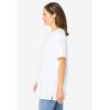 Woman Within Plus Size Perfect Cuffed Elbow-Sleeve Boat-Neck Tee(White)