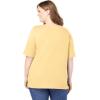 Woman Within Plus Size Perfect Elbow-Sleeve Square-Neck Tee(Banana)