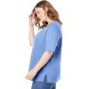 Woman Within Plus Size Perfect Elbow-Sleeve Square-Neck Tee(White)