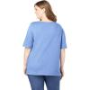 Woman Within Plus Size Perfect Elbow-Sleeve Square-Neck Tee(White)