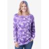 Woman Within Plus Size Perfect Long-Sleeve Crewneck Tee (Petite Available)(Bright Cobalt)