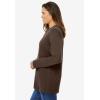Woman Within Plus Size Perfect Long-Sleeve Crewneck Tee (Petite Available)(Chocolate)