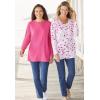 Woman Within Plus Size Perfect Long-Sleeve Crewneck Tee (Petite Available)(Classic Red)