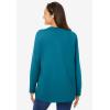 Woman Within Plus Size Perfect Long-Sleeve Crewneck Tee (Petite Available)(Deep Teal)