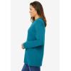 Woman Within Plus Size Perfect Long-Sleeve Crewneck Tee (Petite Available)(Deep Teal)