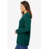 Woman Within Plus Size Perfect Long-Sleeve Crewneck Tee (Petite Available)(Emerald Green)