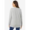 Woman Within Plus Size Perfect Long-Sleeve Crewneck Tee (Petite Available)(Heather Grey)