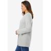 Woman Within Plus Size Perfect Long-Sleeve Crewneck Tee (Petite Available)(Heather Grey)