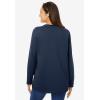 Woman Within Plus Size Perfect Long-Sleeve Crewneck Tee (Petite Available)(Navy)