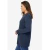 Woman Within Plus Size Perfect Long-Sleeve Crewneck Tee (Petite Available)(Navy)