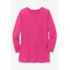 Woman Within Plus Size Perfect Long-Sleeve Crewneck Tunic(Chocolate)