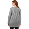 Woman Within Plus Size Perfect Long-Sleeve Crewneck Tunic(Classic Medium Heather Grey)