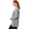 Woman Within Plus Size Perfect Long-Sleeve Crewneck Tunic(Classic Medium Heather Grey)