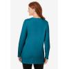 Woman Within Plus Size Perfect Long-Sleeve Crewneck Tunic(Deep Teal)
