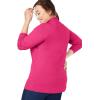 Woman Within Plus Size Perfect Long-Sleeve Mockneck Tee (Petite Available)(Raspberry Sorbet)
