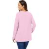 Woman Within Plus Size Perfect Long-Sleeve Square-Neck Tee(Raspberry)