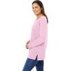 Woman Within Plus Size Perfect Long-Sleeve Square-Neck Tee(Raspberry)