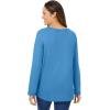 Woman Within Plus Size Perfect Long-Sleeve V-Neck Tee(Azure Blue)
