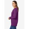 Woman Within Plus Size Perfect Long-Sleeve V-Neck Tee(Plum Purple)