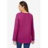 Woman Within Plus Size Perfect Long-Sleeve V-Neck Tee(Raspberry)