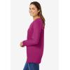 Woman Within Plus Size Perfect Long-Sleeve V-Neck Tee(Raspberry)