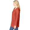 Woman Within Plus Size Perfect Long-Sleeve V-Neck Tunic(Burnt Red)
