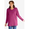 Woman Within Plus Size Perfect Long-Sleeve V-Neck Tunic(Classic Medium Heather Grey)