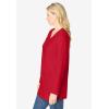 Woman Within Plus Size Perfect Long-Sleeve V-Neck Tunic(Classic Red)