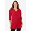Woman Within Plus Size Perfect Long-Sleeve V-Neck Tunic(Deep Teal)