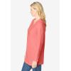 Woman Within Plus Size Perfect Long-Sleeve V-Neck Tunic(Sweet Coral)