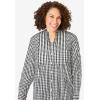 Woman Within Plus Size Perfect Pintuck Tunic(Black Gingham)