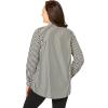 Woman Within Plus Size Perfect Pintuck Tunic(Black Stripe)
