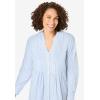Woman Within Plus Size Perfect Pintuck Tunic(French Blue Stripe)