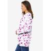 Woman Within Plus Size Perfect Printed Long-Sleeve Crewneck Tee(Bright Berry Confetti Heart)