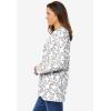 Woman Within Plus Size Perfect Printed Long-Sleeve Crewneck Tee(Ivory Leaf Print)