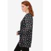 Woman Within Plus Size Perfect Printed Long-Sleeve Crewneck Tunic(Classic Red Textured Snowflake)