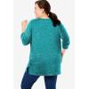 Woman Within Plus Size Perfect Printed Long-Sleeve Henley Tee(Classic Red Snowflakes)