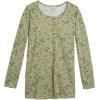Woman Within Plus Size Perfect Printed Long-Sleeve Henley Tee(Ivory Leaf Print)