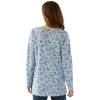 Woman Within Plus Size Perfect Printed Long-Sleeve Henley Tee(Navy Pretty Floral)