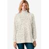 Woman Within Plus Size Perfect Printed Long-Sleeve Turtleneck Tee(Heather Grey Holiday)