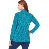 Woman Within Plus Size Perfect Printed Long-Sleeve Turtleneck Tee(Ivory Leaf Print)