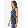 Woman Within Plus Size Perfect Printed Scoopneck Tank(Black Paisley)