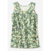 Woman Within Plus Size Perfect Printed Scoopneck Tank(Emerald Green Field Floral)