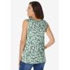 Woman Within Plus Size Perfect Printed Scoopneck Tank(Petal Purple Tie Dye)